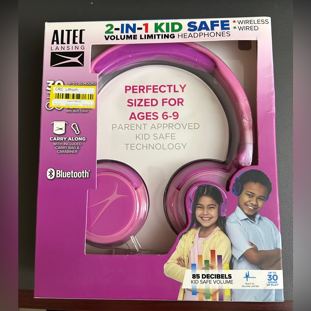 Altec Lansing 2-in-1 Kid Safe Volume Limiting Headphones NWT